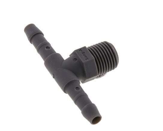 Boquilla de manguera en T PA 6 de 4 mm y R1/8'' con rosca macho [10 piezas]