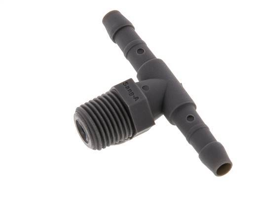 Boquilla de manguera en T PA 6 de 4 mm y R1/8'' con rosca macho [10 piezas]