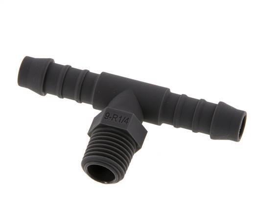Boquilla para manguera de 9 mm (3/8'') y R1/4'' PA 6 con rosca macho [10 piezas]
