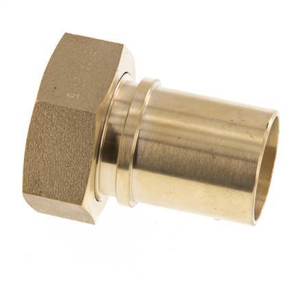 32 mm (1-1/4'') y G1-1/4'' Tuerca de racor de latón para manguera Junta plana Poliuretano Collares de seguridad EN 14420-5 (DIN 2817)