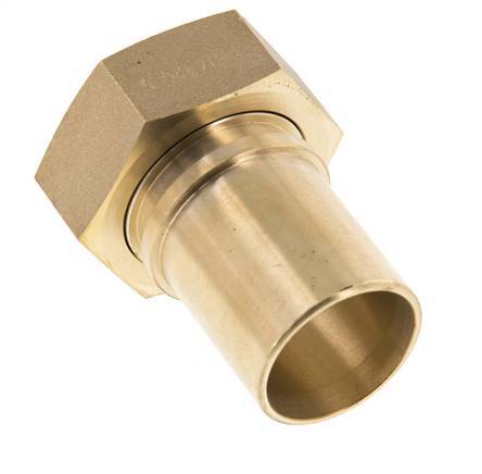 32 mm (1-1/4'') y G1-1/4'' Tuerca de racor de latón para manguera Junta plana Poliuretano Collares de seguridad EN 14420-5 (DIN 2817)