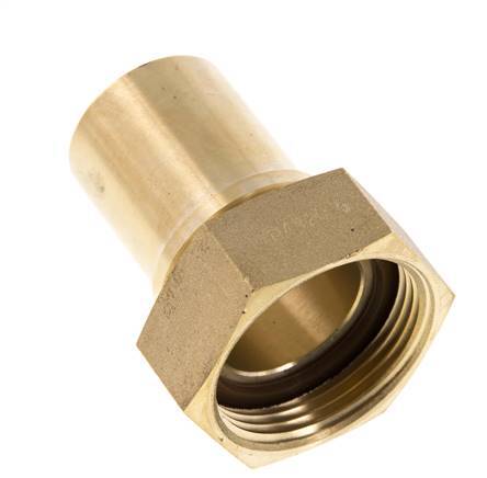 32 mm (1-1/4'') y G1-1/4'' Tuerca de racor de latón para manguera Junta plana Poliuretano Collares de seguridad EN 14420-5 (DIN 2817)