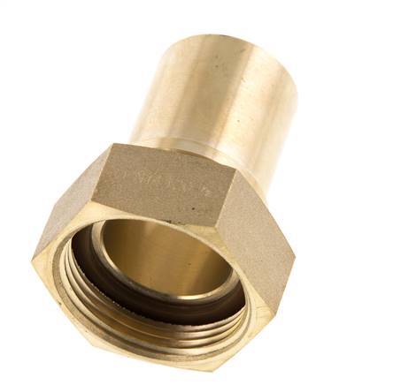 32 mm (1-1/4'') y G1-1/4'' Tuerca de racor de latón para manguera Junta plana Poliuretano Collares de seguridad EN 14420-5 (DIN 2817)