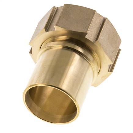 38 mm (1-1/2'') y G1-1/2'' Tuerca de racor de latón para manguera Junta plana Poliuretano Collares de seguridad EN 14420-5 (DIN 2817)
