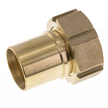 38 mm (1-1/2'') y G1-1/2'' Tuerca de racor de latón para manguera Junta plana Poliuretano Collares de seguridad EN 14420-5 (DIN 2817)