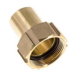 38 mm (1-1/2'') y G1-1/2'' Tuerca de racor de latón para manguera Junta plana Poliuretano Collares de seguridad EN 14420-5 (DIN 2817)