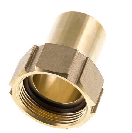 38 mm (1-1/2'') y G1-1/2'' Tuerca de racor de latón para manguera Junta plana Poliuretano Collares de seguridad EN 14420-5 (DIN 2817)