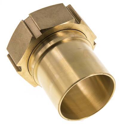 63 mm (2-1/2'') y G2-1/2'' Tuerca de racor de latón para manguera Junta plana Poliuretano Collares de seguridad EN 14420-5 (DIN 2817)