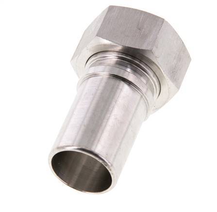 25 mm (1'') y G1'' Acero inoxidable 1.4401 Tuerca de racor para manguera Junta plana PTFE Collares de seguridad EN 14420-5 (DIN 2817)
