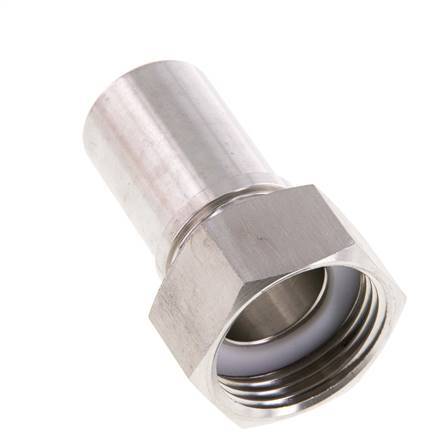 25 mm (1'') y G1'' Acero inoxidable 1.4401 Tuerca de racor para manguera Junta plana PTFE Collares de seguridad EN 14420-5 (DIN 2817)