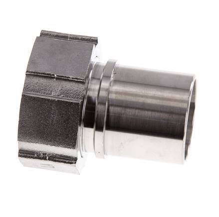 38 mm (1-1/2'') y G1-1/2'' Acero inoxidable 1.4401 Tuerca de racor para manguera Junta plana PTFE Collares de seguridad EN 14420-5 (DIN 2817)