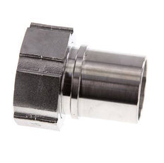 38 mm (1-1/2'') y G1-1/2'' Acero inoxidable 1.4401 Tuerca de racor para manguera Junta plana PTFE Collares de seguridad EN 14420-5 (DIN 2817)
