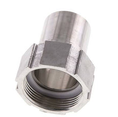 38 mm (1-1/2'') y G1-1/2'' Acero inoxidable 1.4401 Tuerca de racor para manguera Junta plana PTFE Collares de seguridad EN 14420-5 (DIN 2817)