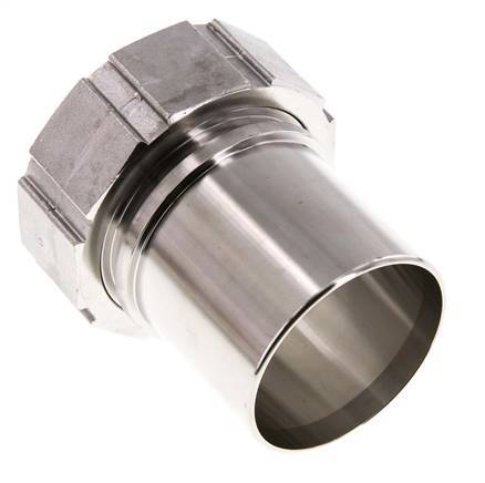 63 mm (2-1/2'') y G2-1/2'' Acero inoxidable 1.4401 Tuerca de racor para manguera Junta plana PTFE Collares de seguridad EN 14420-5 (DIN 2817)