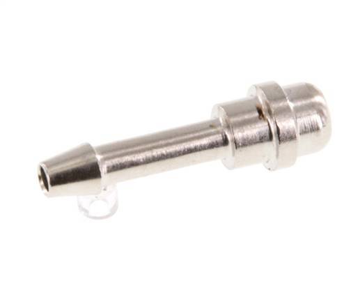 Boquilla de latón niquelado de 4 mm sin tuerca de unión (G1/8'') 11mm [5 Piezas]