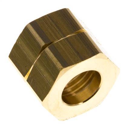4/6mm (G1/4'' LH) Tuerca de Unión de Latón L15.5mm [5 Piezas]