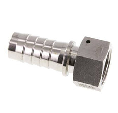 Pilar de manguera de acero inoxidable 1.4301 de 25x40 mm y G1'' con tuerca de unión DIN EN 14423 / DIN 2826