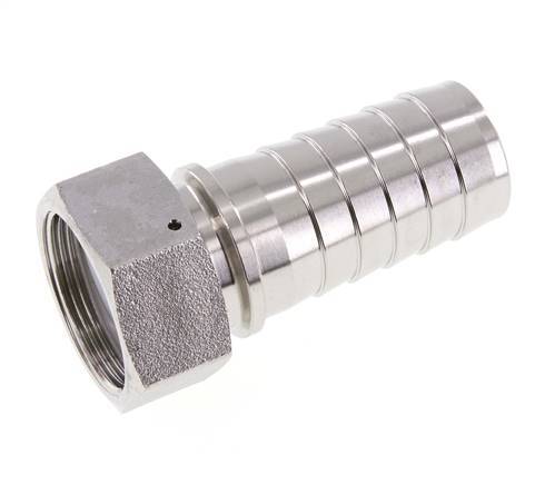 38x54 mm y G1-1/2'' Pilar de manguera de acero inoxidable 1.4301 con tuerca de unión DIN EN 14423 / DIN 2826