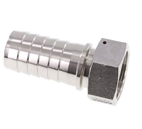 38x54 mm y G1-1/2'' Pilar de manguera de acero inoxidable 1.4301 con tuerca de unión DIN EN 14423 / DIN 2826