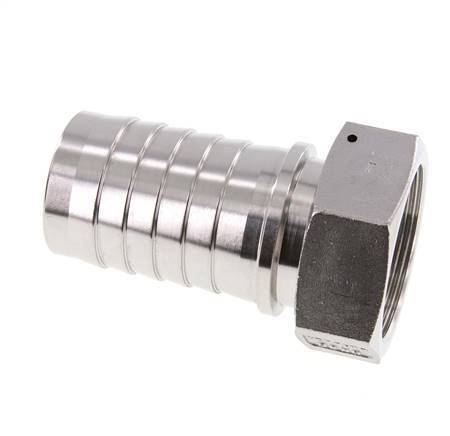 Pilar de manguera de acero inoxidable 1.4301 de 50x68 mm y G2'' con tuerca de unión DIN EN 14423 / DIN 2826