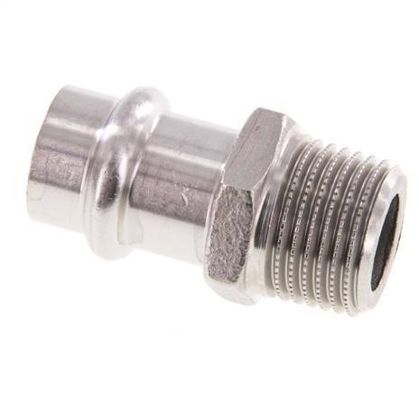 Racor a presión - 15 mm hembra y R 1/2'' macho - Acero inoxidable