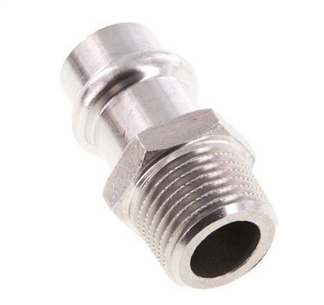 Racor a presión - 15 mm hembra y R 1/2'' macho - Acero inoxidable