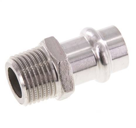 Racor a presión - 15 mm hembra y R 1/2'' macho - Acero inoxidable