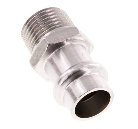 Racor a presión - 15 mm hembra y R 1/2'' macho - Acero inoxidable
