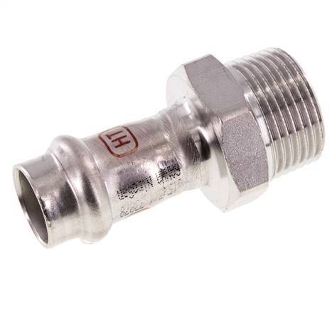 Racor a presión - 15 mm hembra y R 3/4'' macho - Acero inoxidable