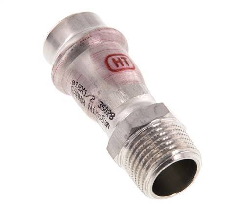 Racor a presión - 18 mm hembra y R 1/2'' macho - Acero inoxidable