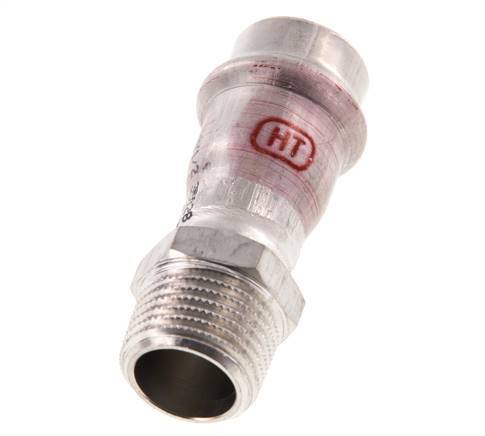 Racor a presión - 18 mm hembra y R 1/2'' macho - Acero inoxidable