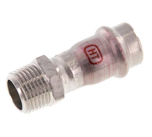 Racor a presión - 18 mm hembra y R 1/2'' macho - Acero inoxidable