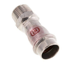 Racor a presión - 18 mm hembra y R 1/2'' macho - Acero inoxidable