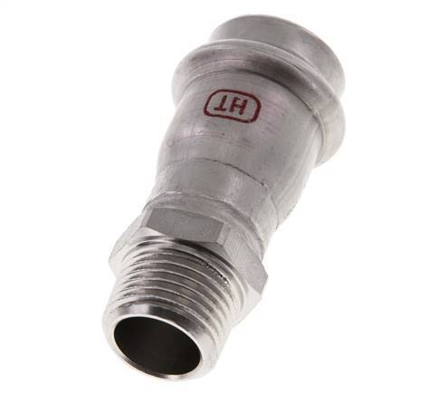 Racor a presión - 22 mm hembra y R 1/2'' macho - Acero inoxidable