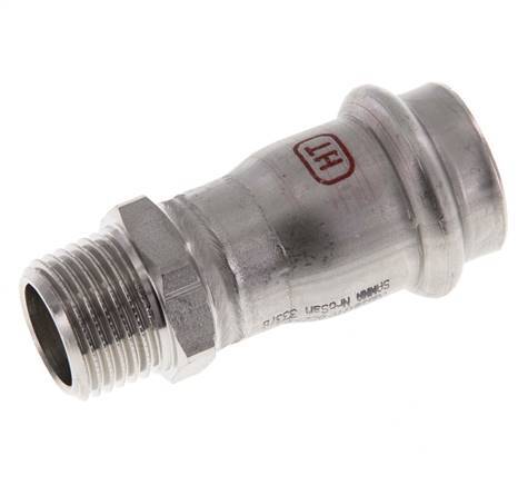 Racor a presión - 22 mm hembra y R 1/2'' macho - Acero inoxidable