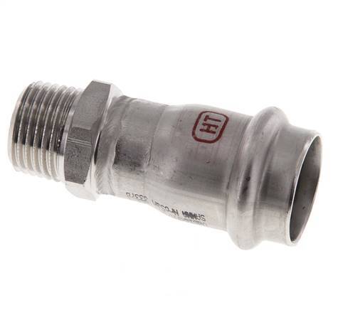 Racor a presión - 22 mm hembra y R 1/2'' macho - Acero inoxidable
