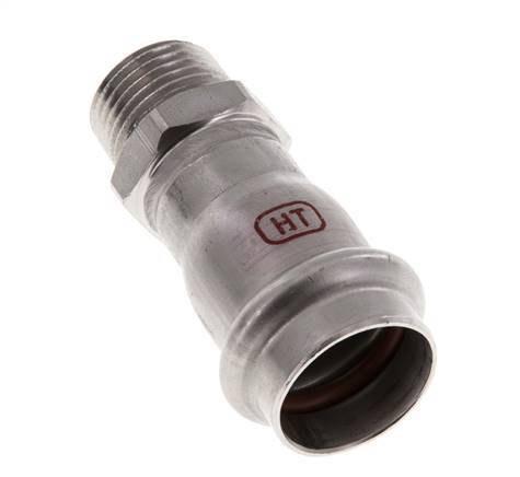 Racor a presión - 22 mm hembra y R 1/2'' macho - Acero inoxidable