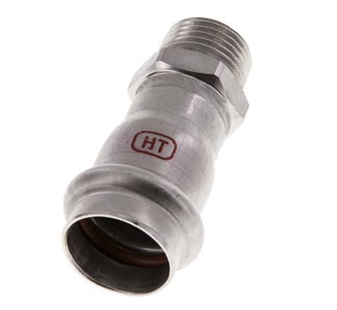 Racor a presión - 22 mm hembra y R 1/2'' macho - Acero inoxidable