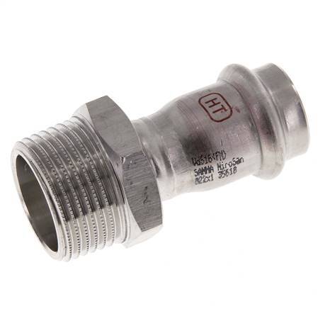 Racor a presión - 22 mm hembra y R 1'' macho - Acero inoxidable