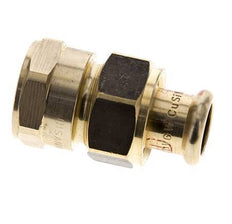 Racor de unión a presión - 15mm hembra y Rp 3/4'' hembra - Aleación de cobre junta plana