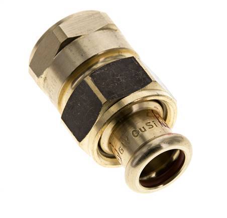 Racor de unión a presión - 15mm hembra y Rp 3/4'' hembra - Aleación de cobre junta plana