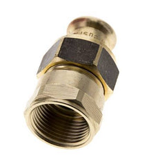 Racor de unión a presión - 15mm hembra y Rp 3/4'' hembra - Aleación de cobre junta plana