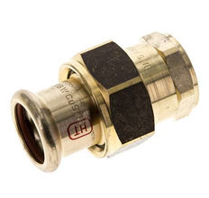 Racor de unión a presión - 22mm hembra y Rp 3/4'' hembra - Aleación de cobre junta plana