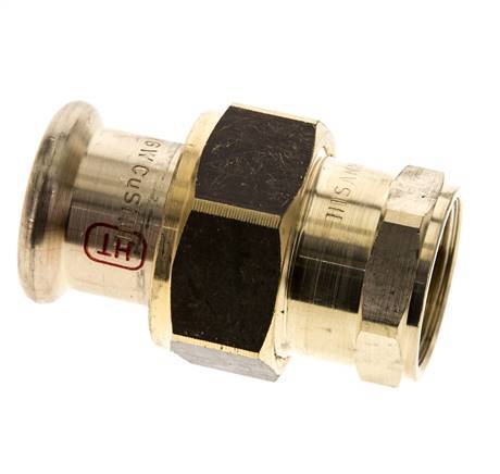 Racor de unión a presión - 22mm hembra y Rp 3/4'' hembra - Aleación de cobre junta plana