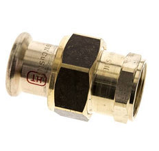 Racor de unión a presión - 22mm hembra y Rp 3/4'' hembra - Aleación de cobre junta plana