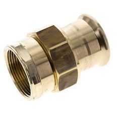 Racor de unión a presión - 42 mm hembra y Rp 1-1/2'' hembra - Aleación de cobre junta plana