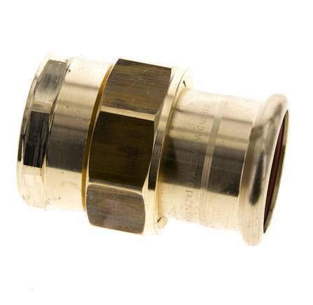Racor de unión a presión - 42 mm hembra y Rp 1-1/2'' hembra - Aleación de cobre junta plana