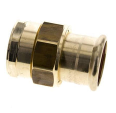Racor de unión a presión - 42 mm hembra y Rp 1-1/2'' hembra - Aleación de cobre junta plana