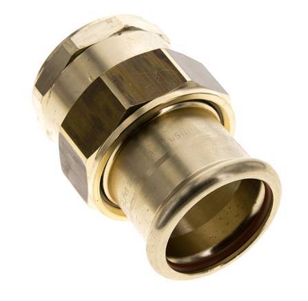 Racor de unión a presión - 42 mm hembra y Rp 1-1/2'' hembra - Aleación de cobre junta plana