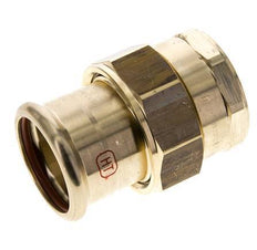 Racor de unión a presión - 42 mm hembra y Rp 1-1/2'' hembra - Aleación de cobre junta plana